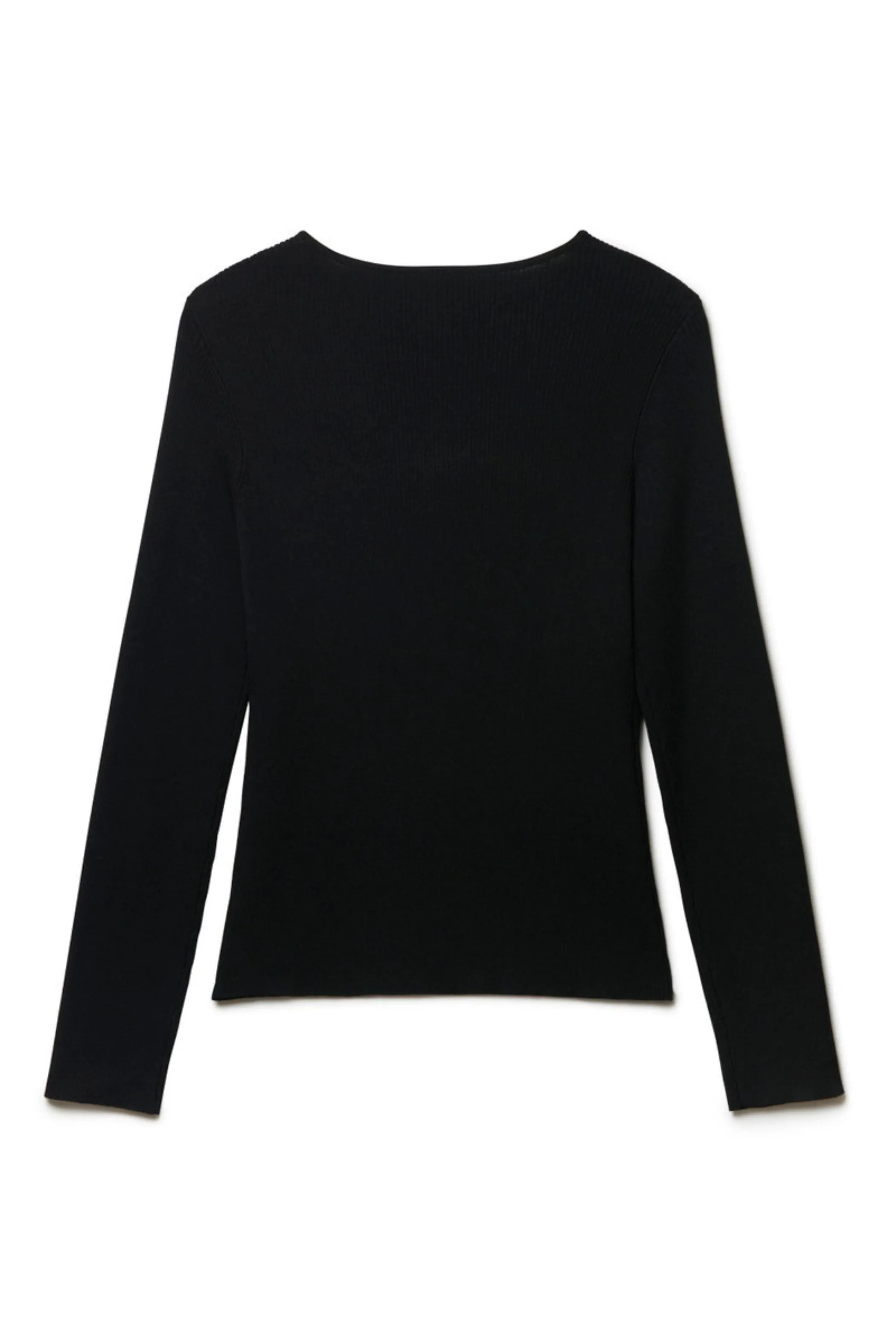 Jumpers & Cardigans | Knot Front Seam Detail Rib Knit Jumper Black | ANOTHER SUNDAY