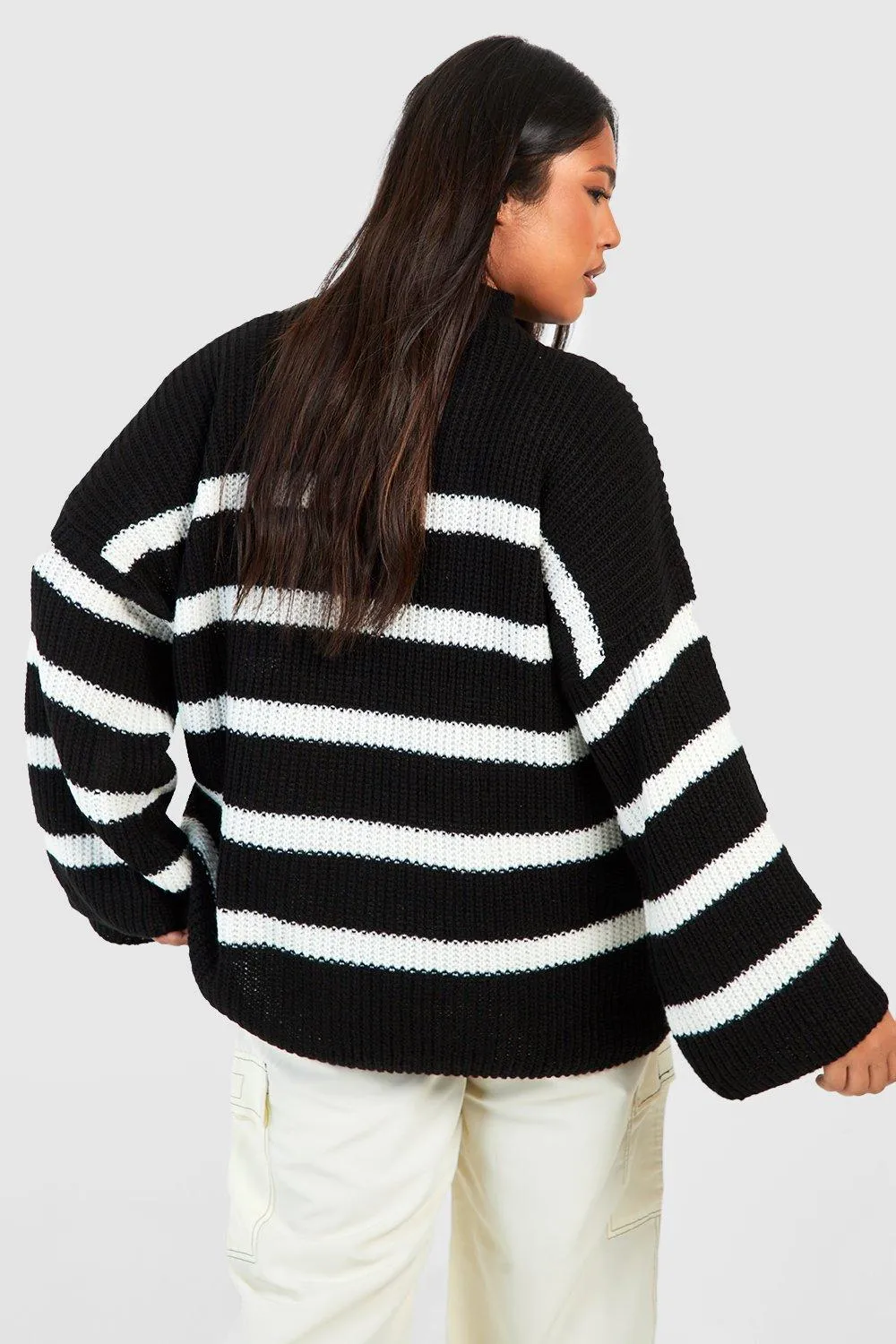 boohoo Plus Wide Sleeve Striped Jumper - Shop Jumpers & Cardigans