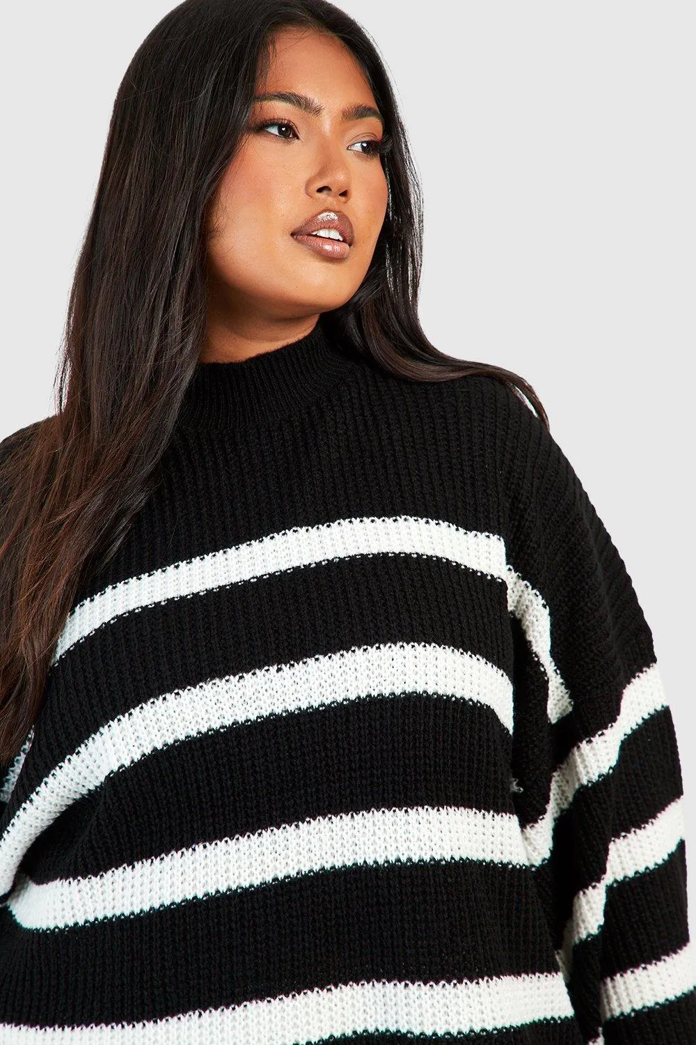 boohoo Plus Wide Sleeve Striped Jumper - Shop Jumpers & Cardigans