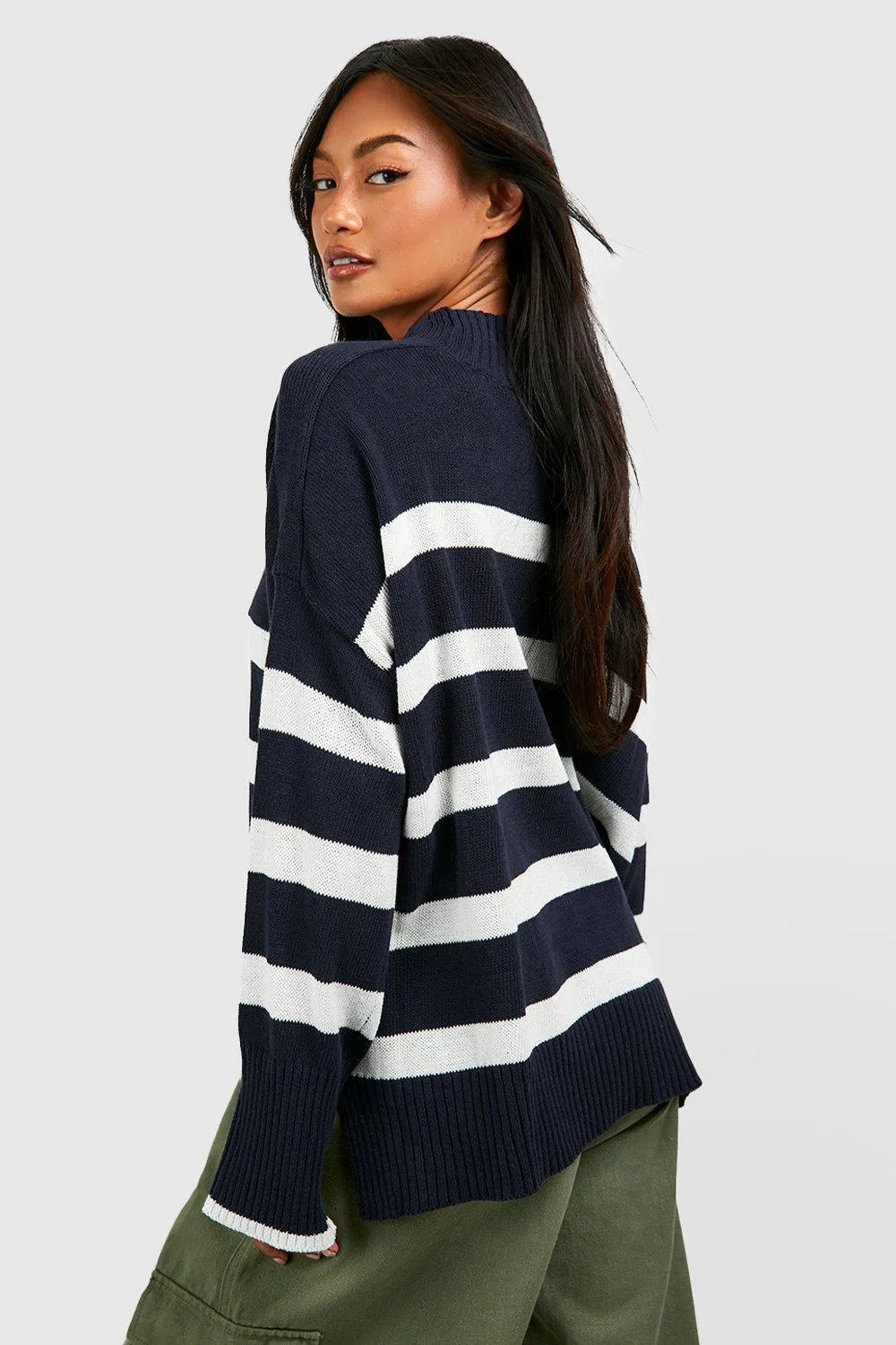 Stripe Turtle Neck Jumper for Women | Shop Jumpers & Cardigans - boohoo