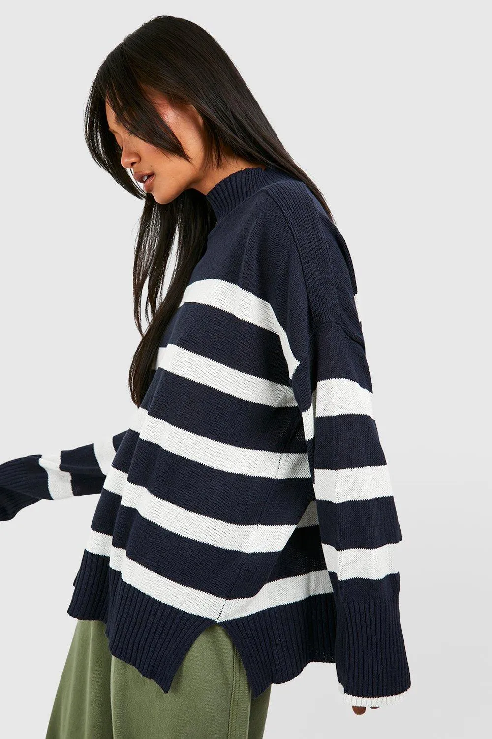 Stripe Turtle Neck Jumper for Women | Shop Jumpers & Cardigans - boohoo