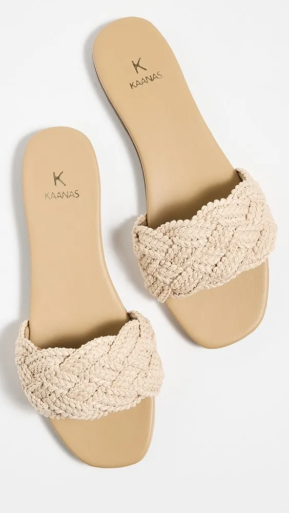 KAANAS   Pansy Chunky Braided Slides 