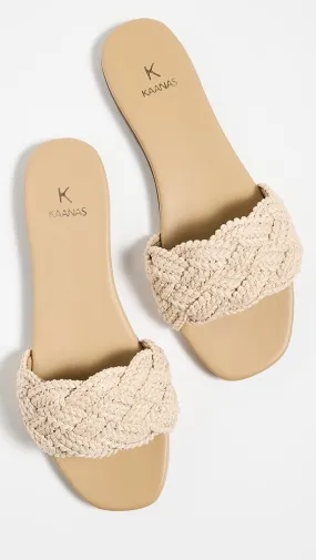 KAANAS   Pansy Chunky Braided Slides 