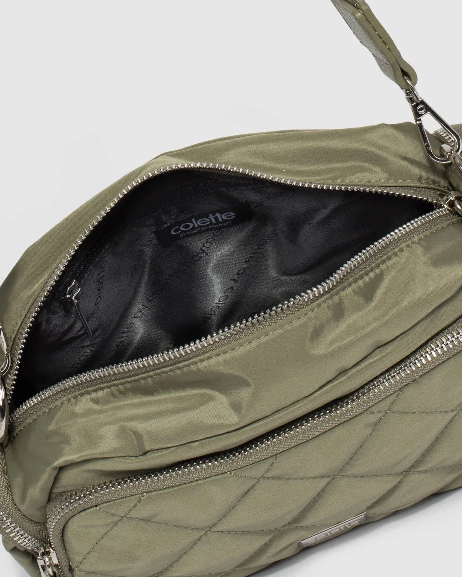 Khaki Harper Nylon Crossbody Bag