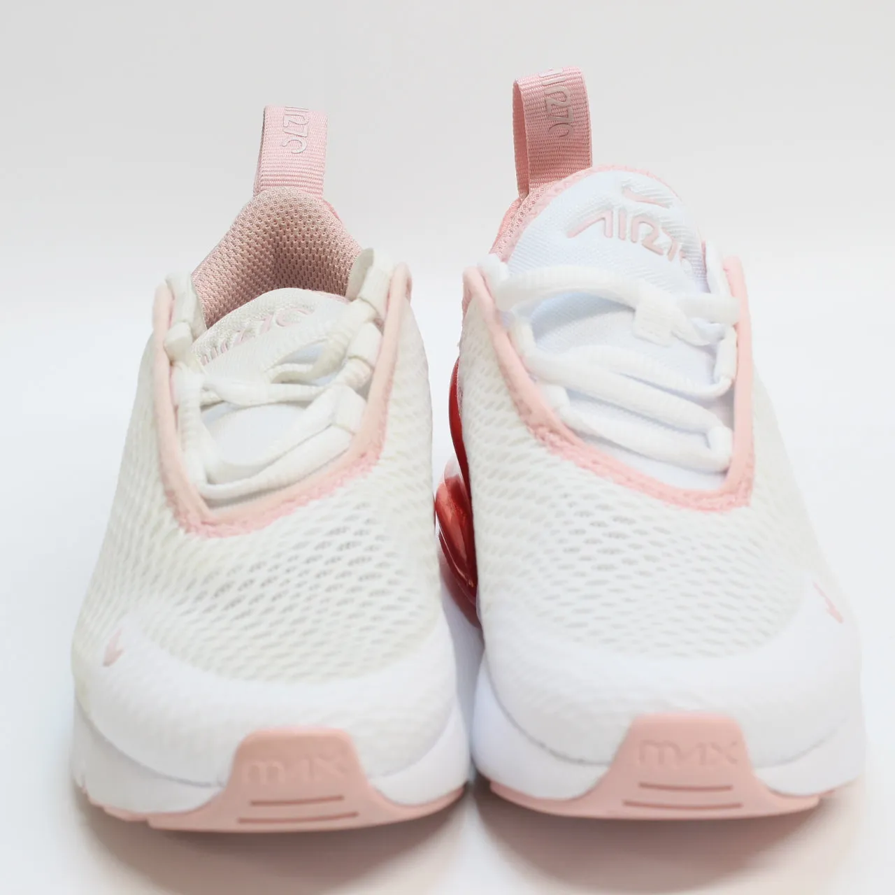 Nike Air Max 270 Kids White Pink Glaze Pink Salt Youth UK Size 10.