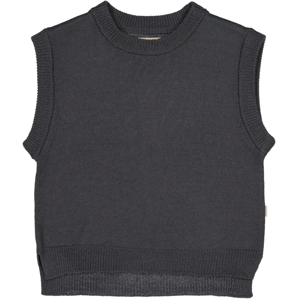 Knit Vest Cuba - black granite