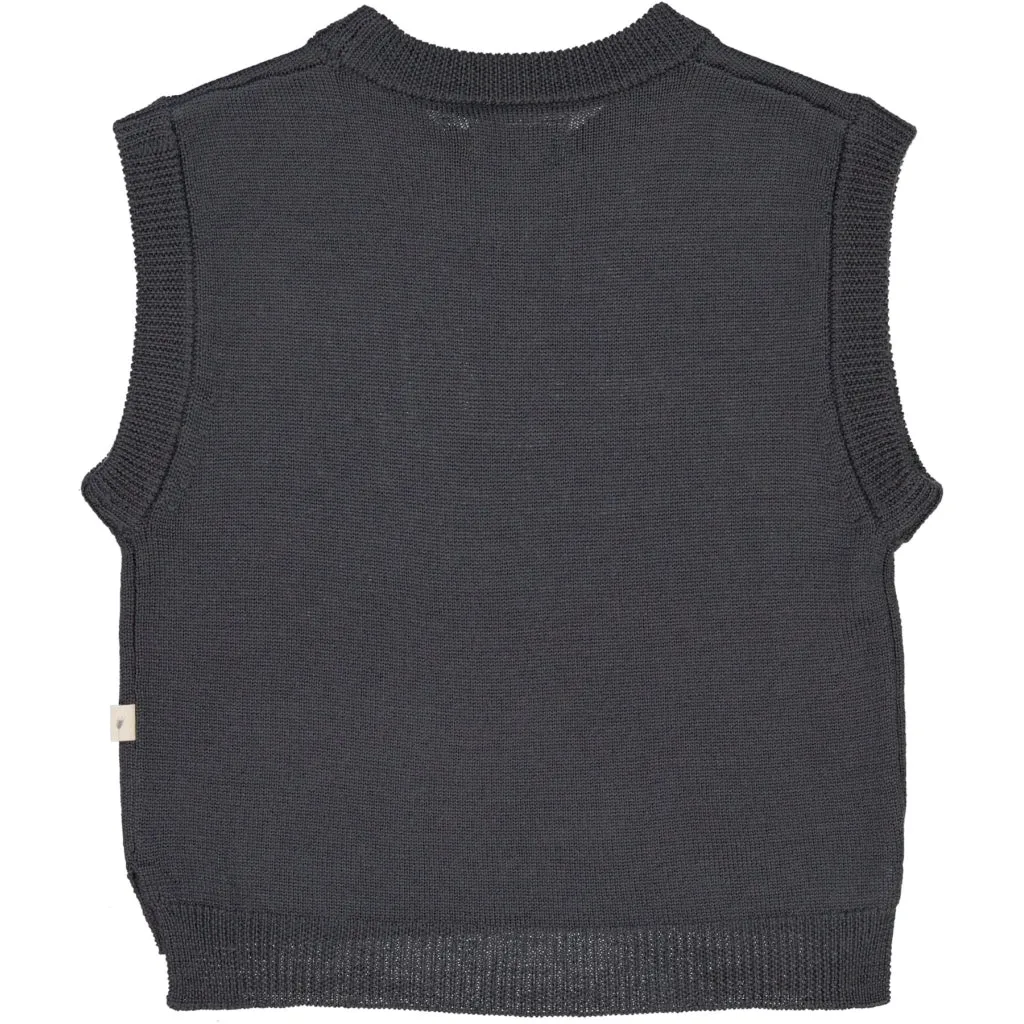 Knit Vest Cuba - black granite