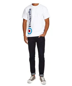 Lambretta Men's White T-Shirt with 'Side Target' Design