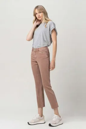 Larisa Mid Rise Stretch Straight Leg Jeans