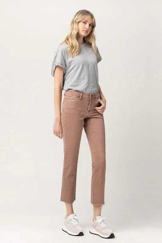 Larisa Mid Rise Stretch Straight Leg Jeans