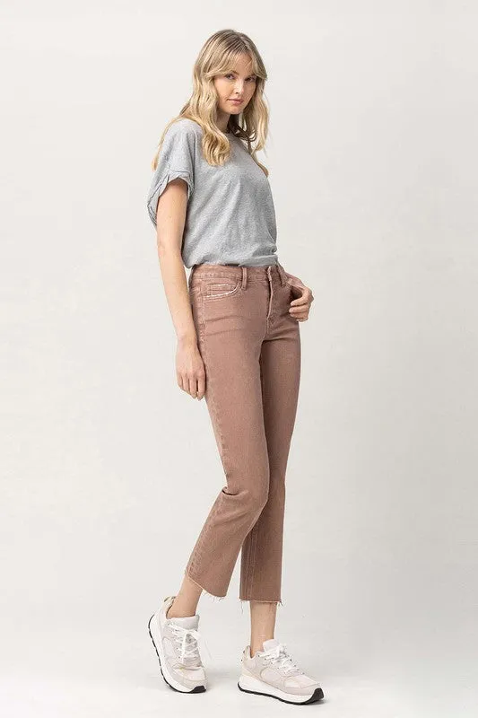 Larisa Mid Rise Stretch Straight Leg Jeans