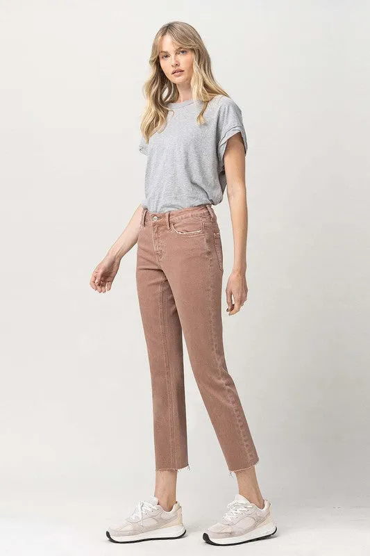 Larisa Mid Rise Stretch Straight Leg Jeans