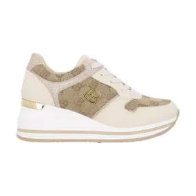 Laura Biagiotti 8427 Women's Beige Lace-Up Sneakers