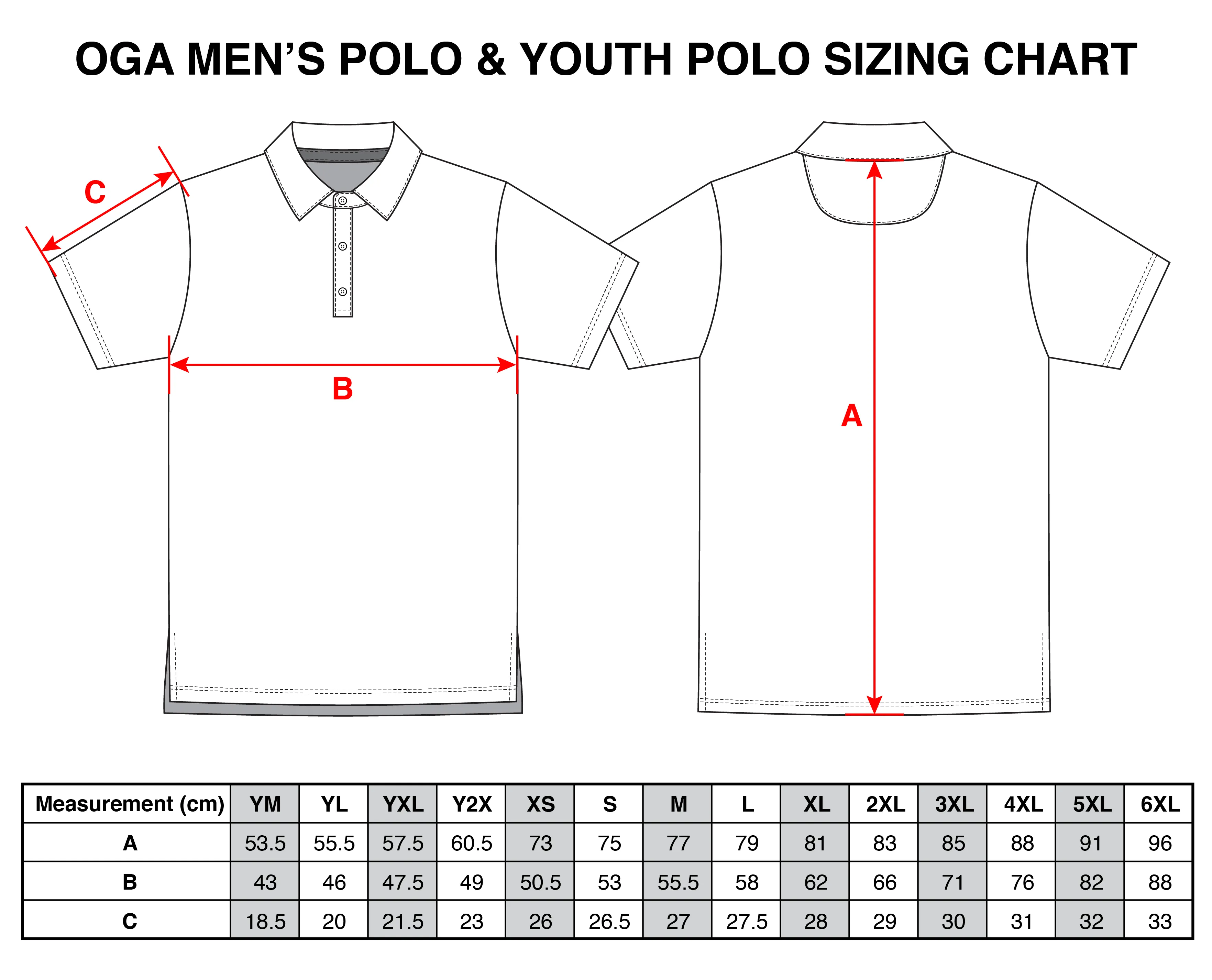 OGA Youth Polo in Lava Lehua Inspired Black and Red color