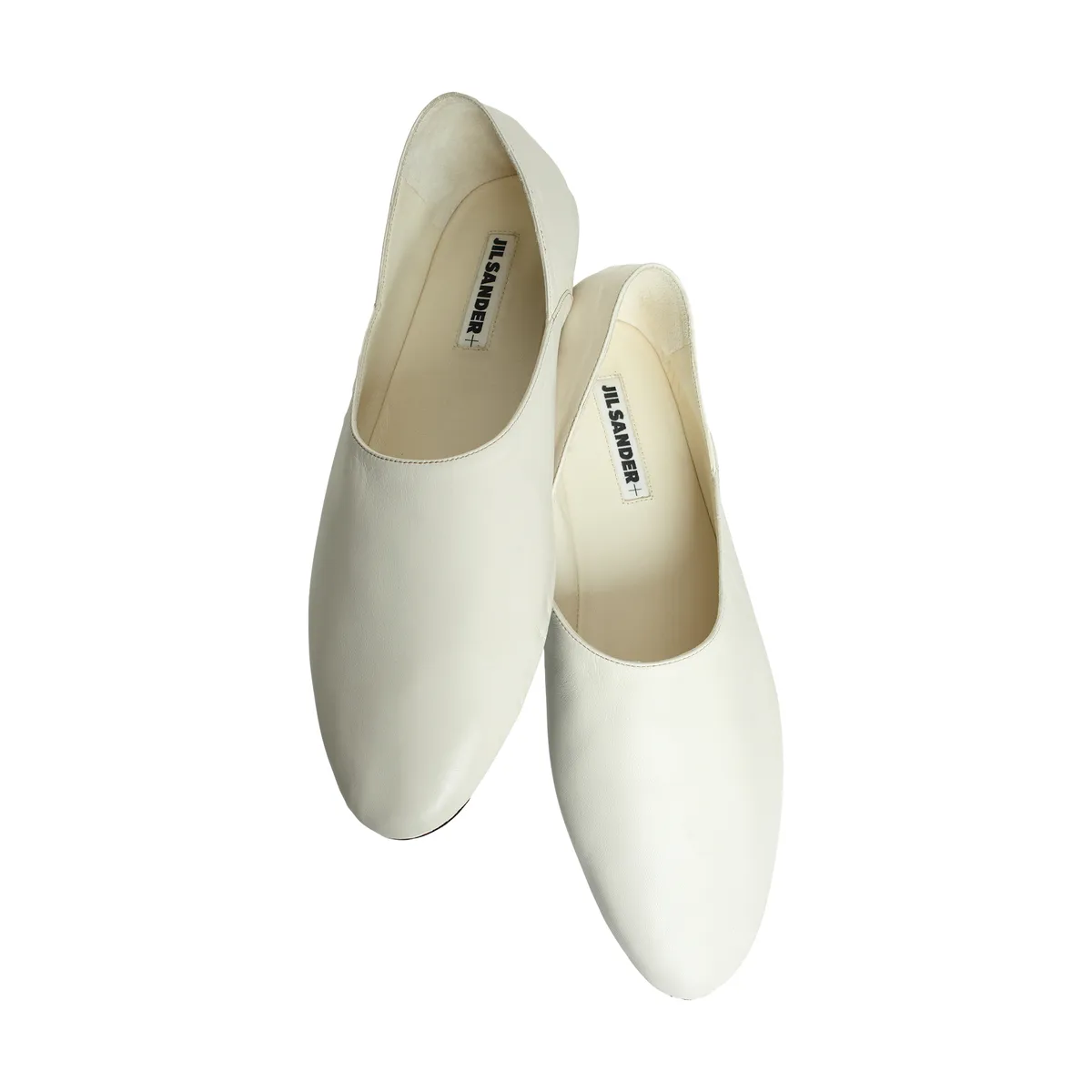 white leather slippers