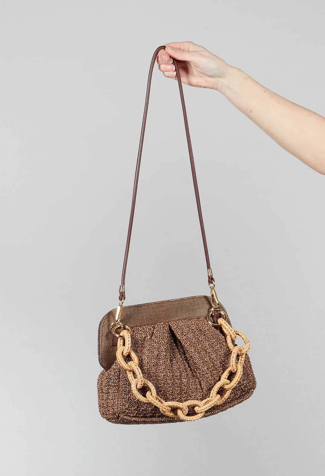 Brown Knit Lia Bag