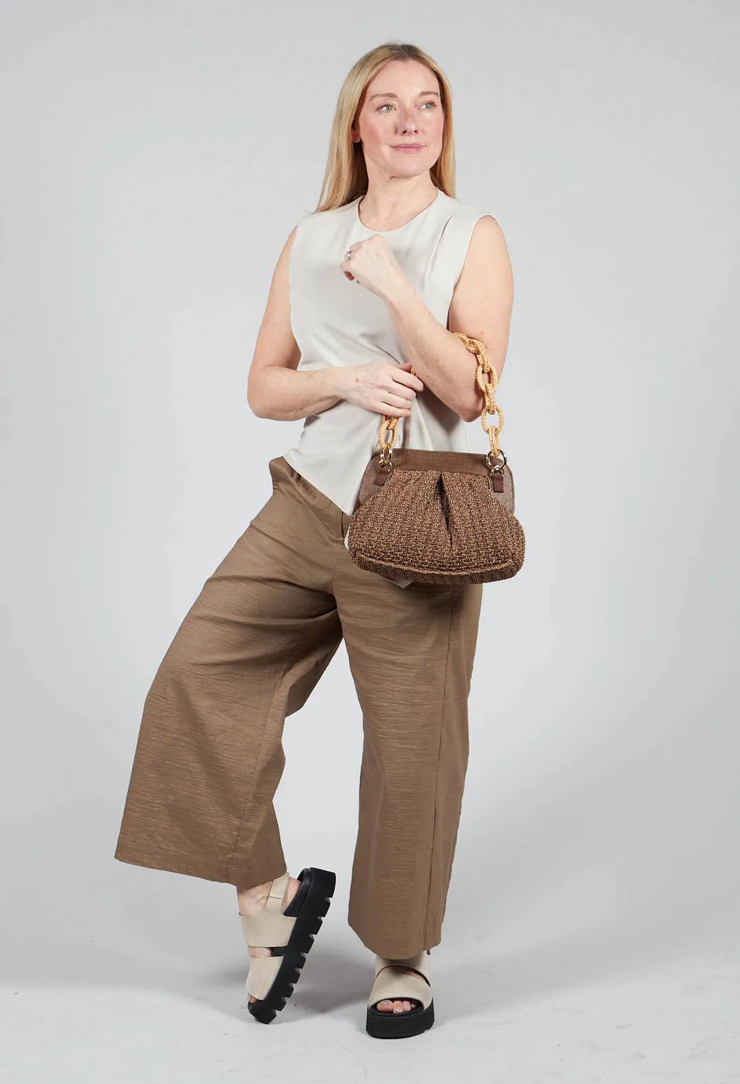 Brown Knit Lia Bag