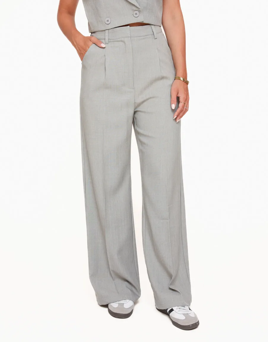 Light Grey Wide Leg Trousers