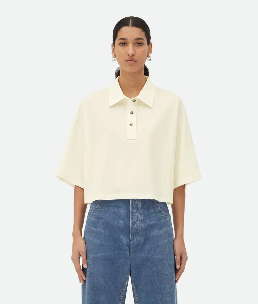 Light Cotton Piquet Cropped Polo