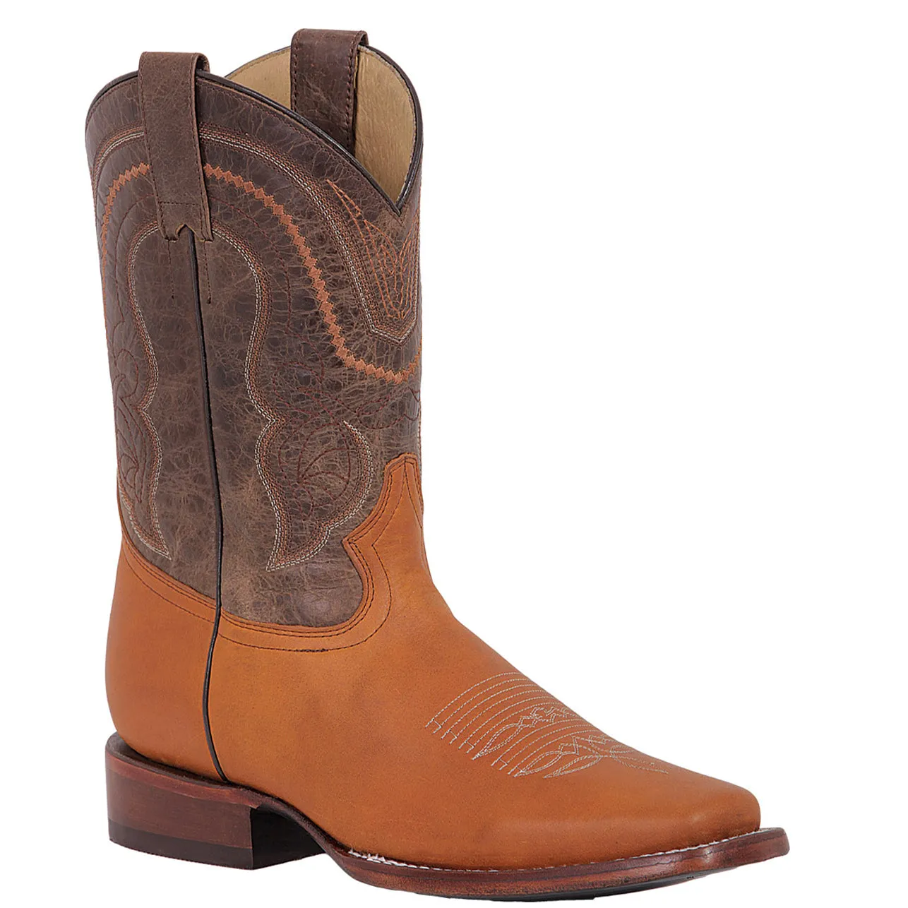 Light Honey Brown Square Toe Boots