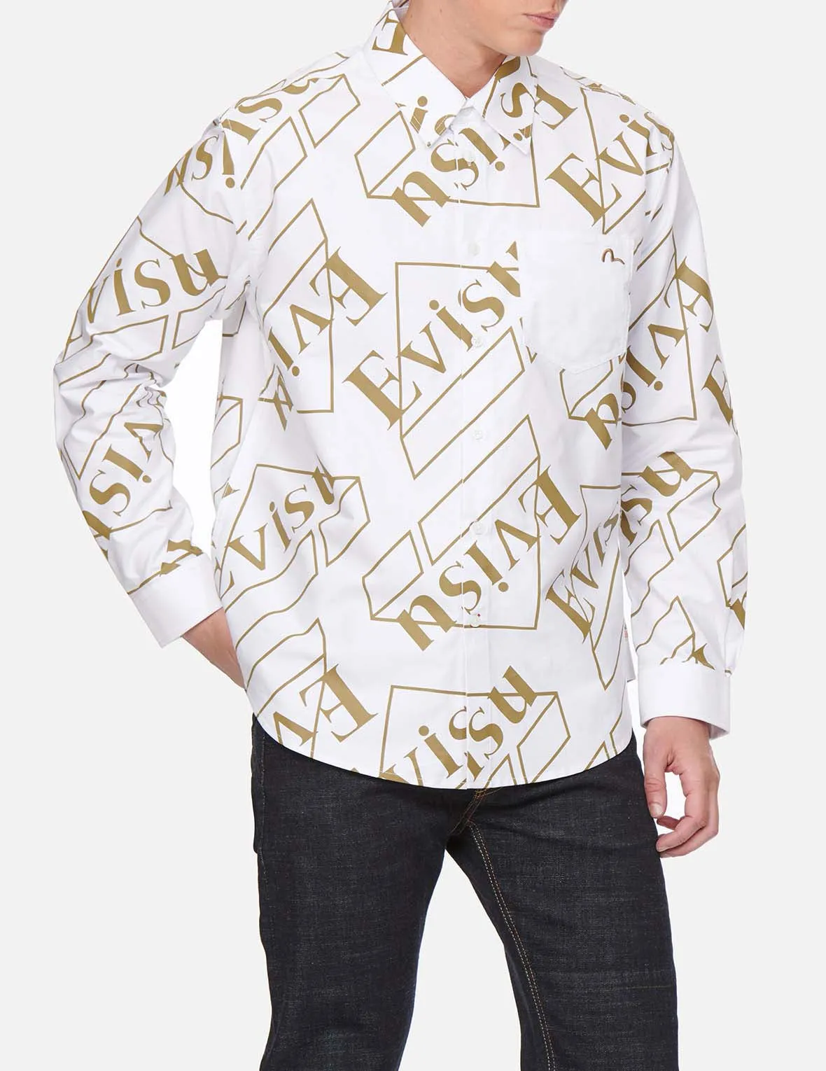 Logo Monogram Print Oxford Shirt