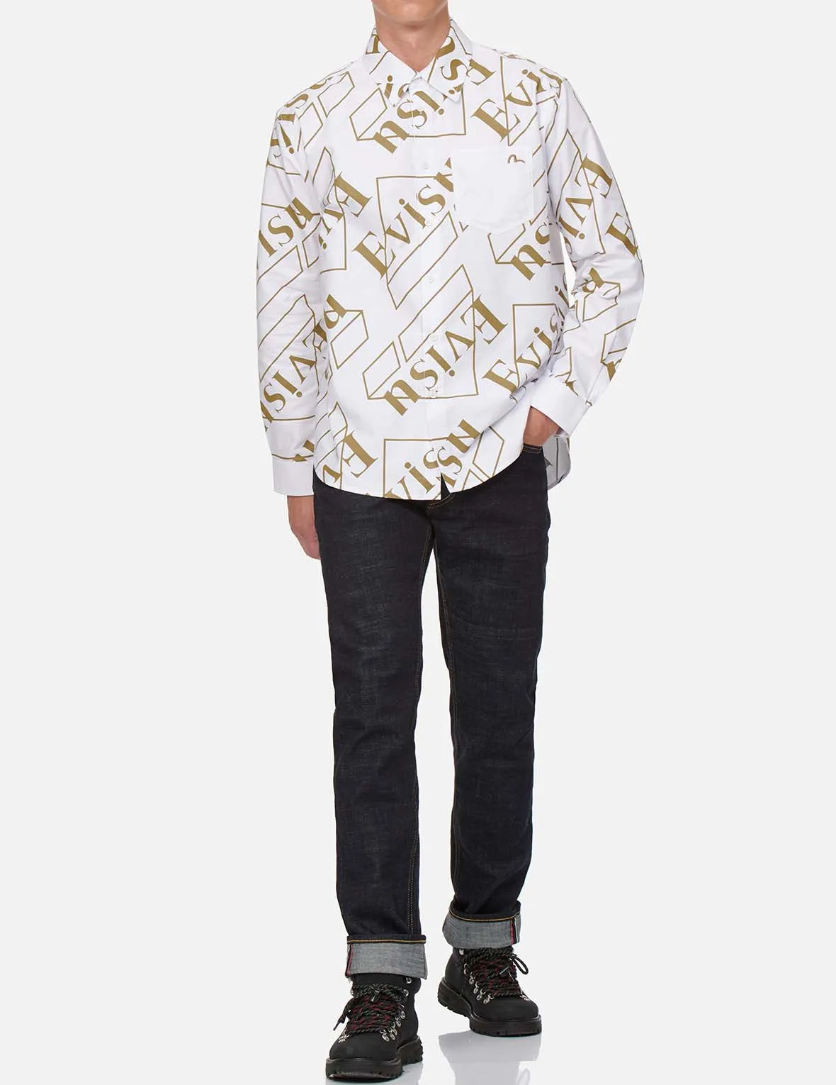 Logo Monogram Print Oxford Shirt