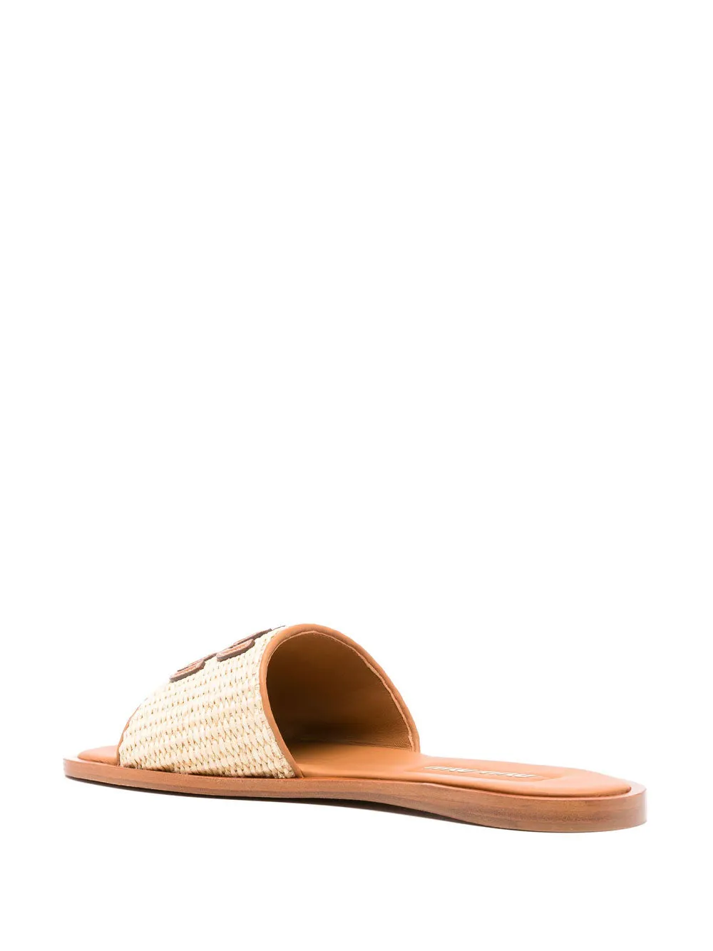 Logo-patch raffia slides