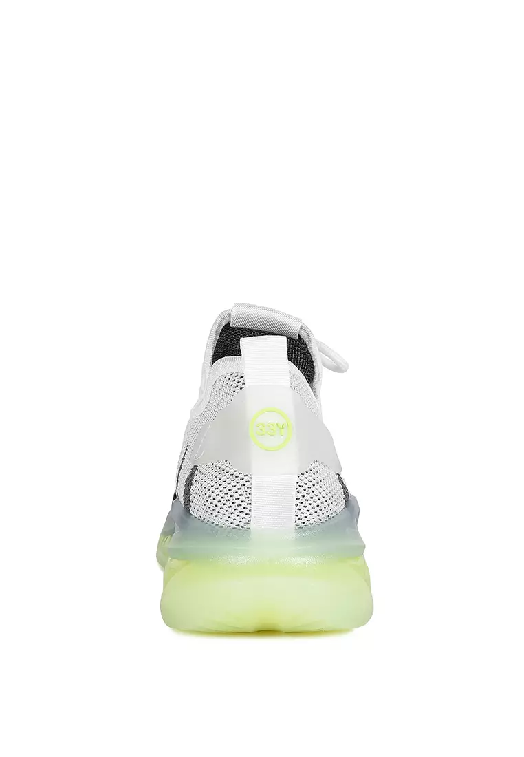 London Rag White Block-Sole Sneakers