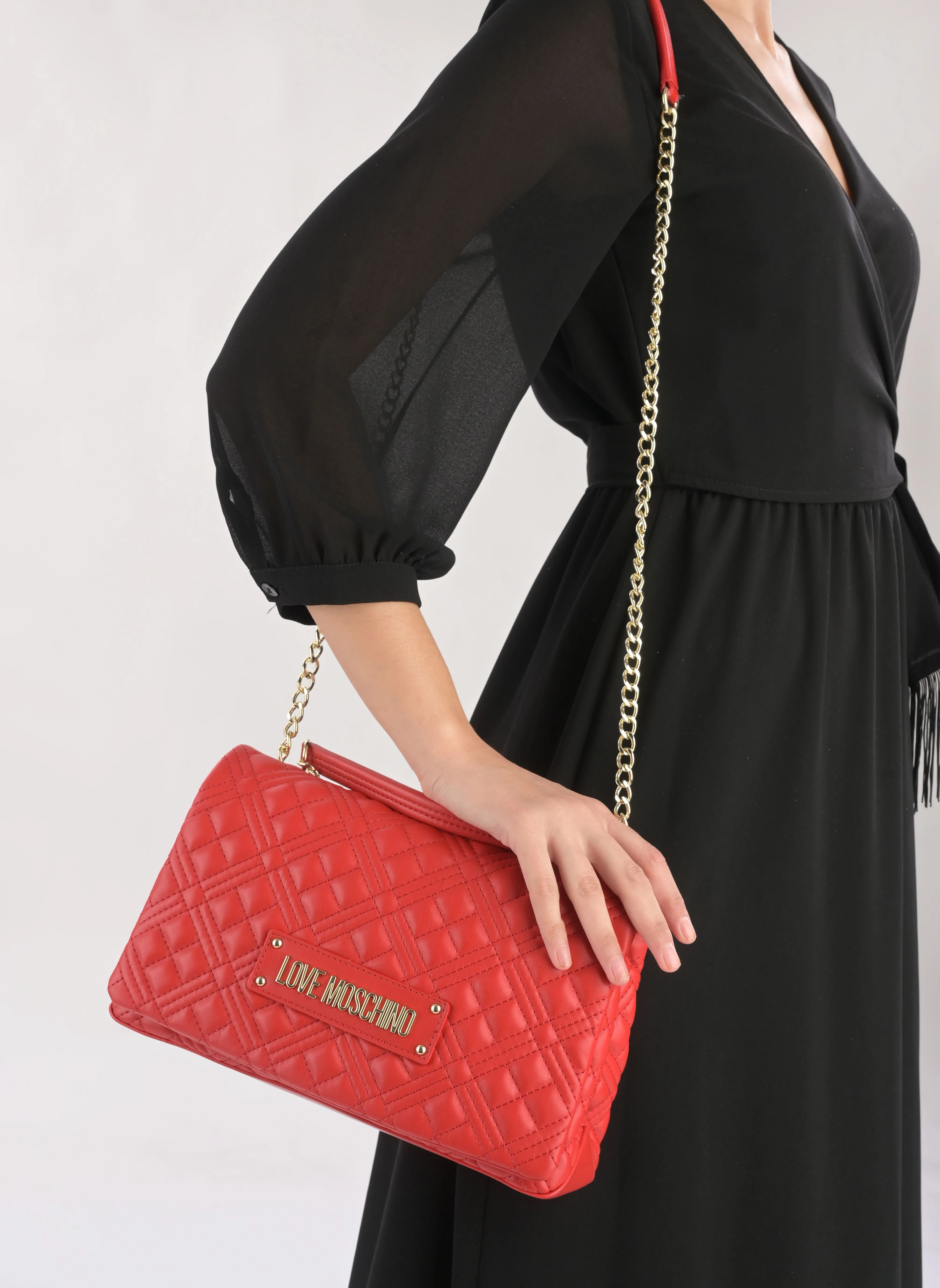 Red Quilted Bag JC4230PP0I by Love Moschino