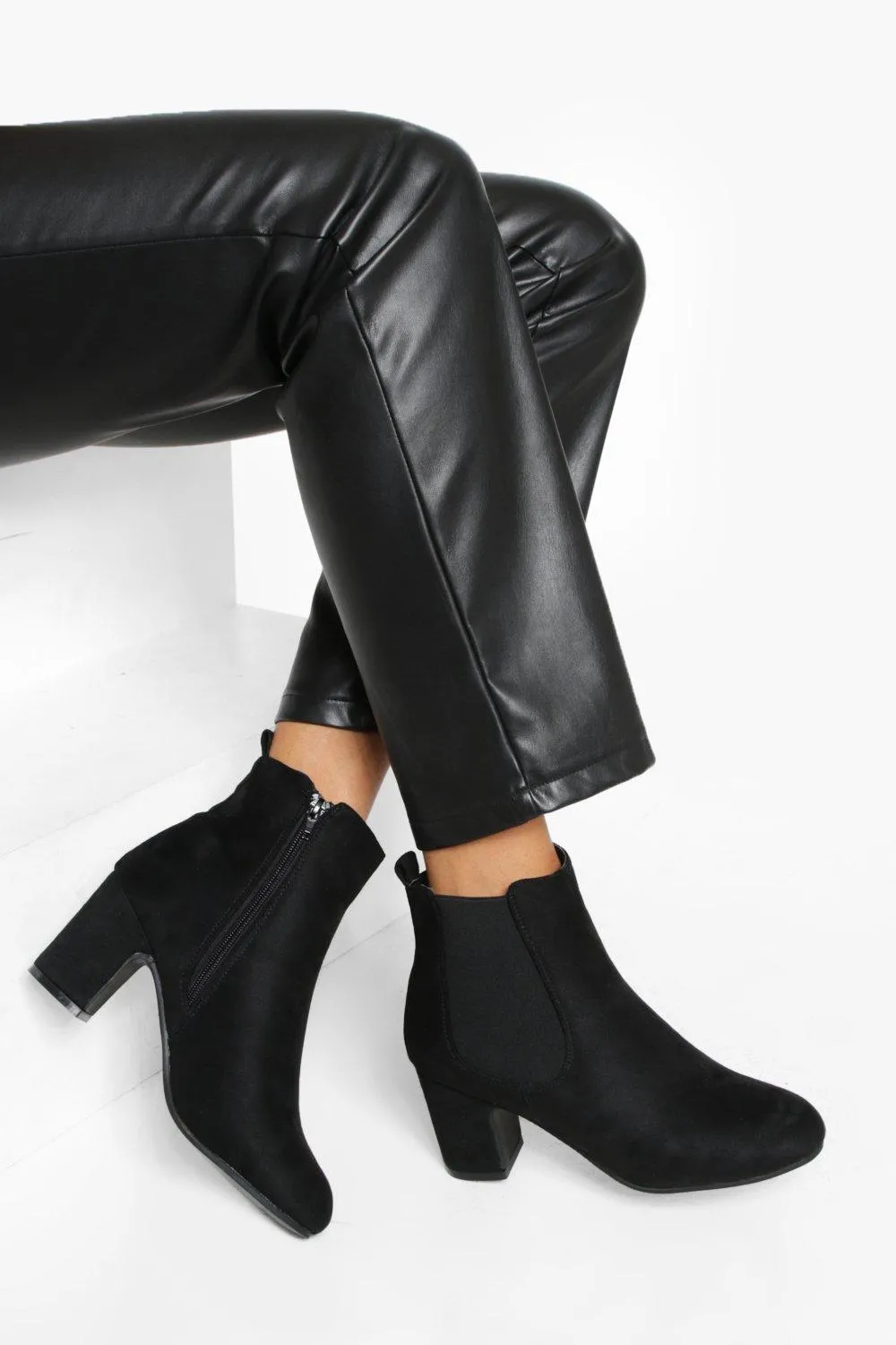 Low Block Heel Shoe Boots