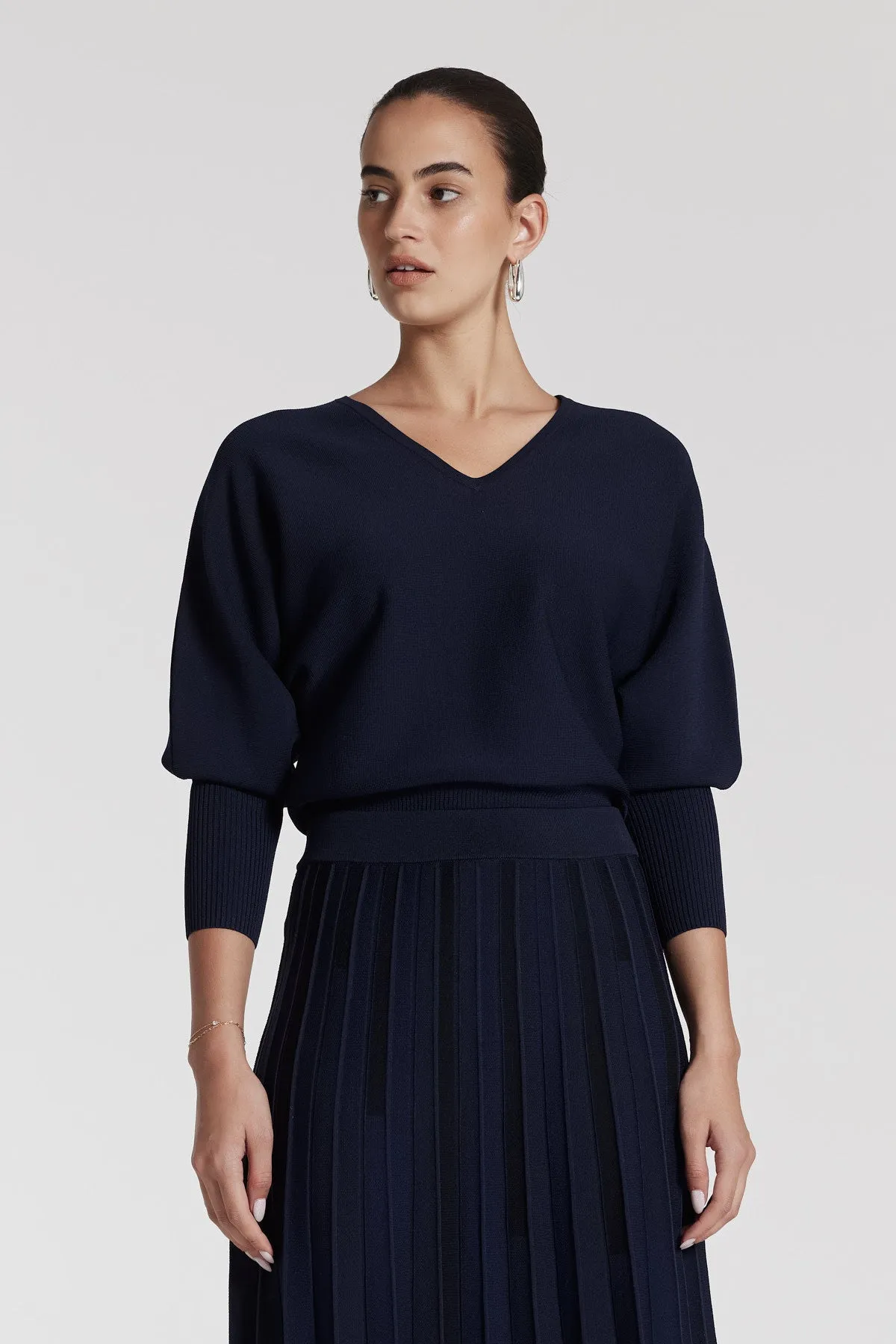 Lulu Knit Top - Navy