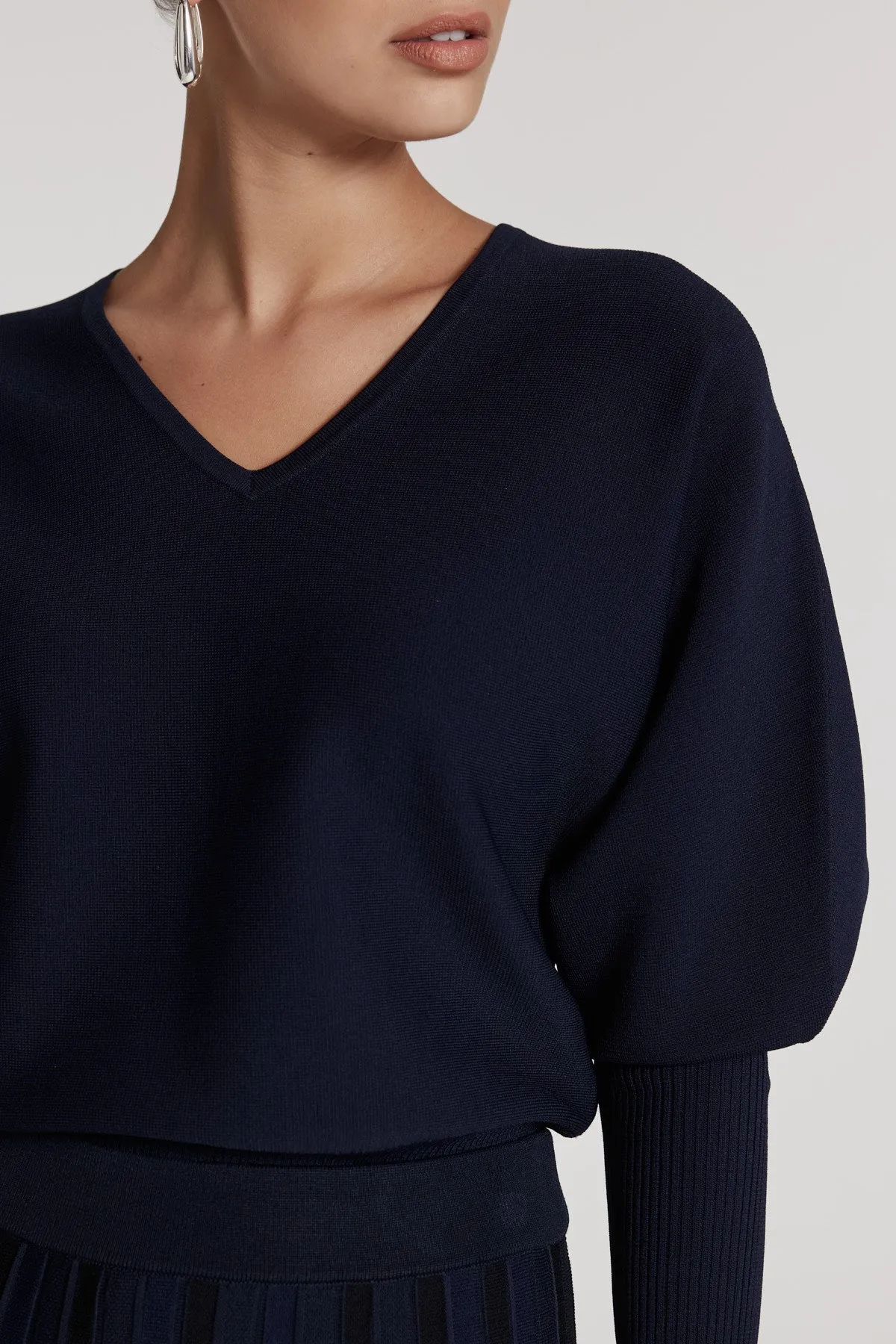 Lulu Knit Top - Navy