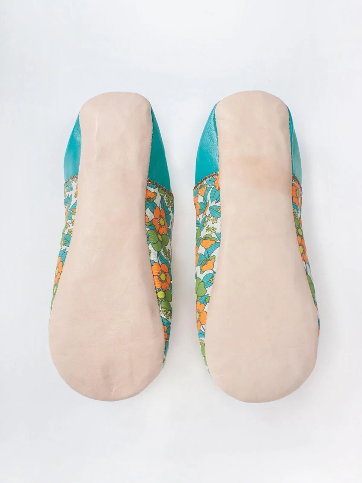 Margot Floral Babouche Slippers, Aqua