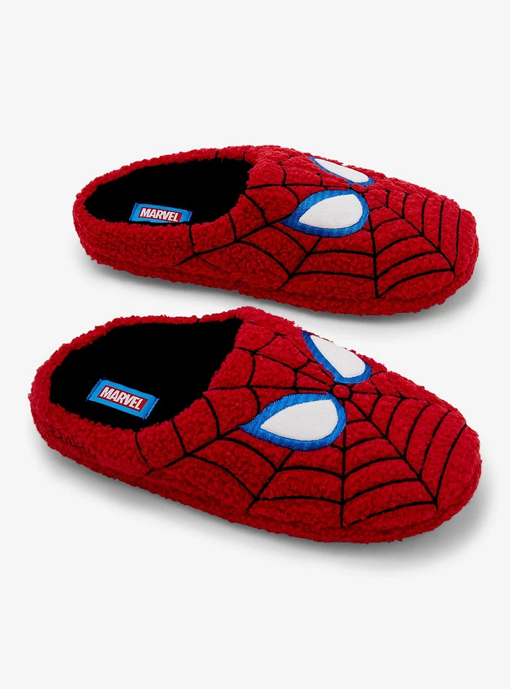 Marvel Spider-Man Mask Men's Sherpa Slippers — BoxLunch Exclusive