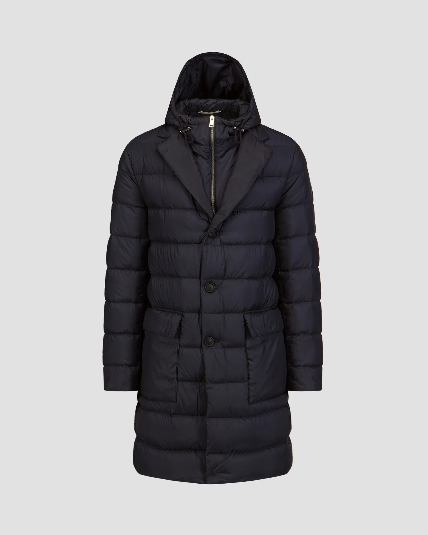 Men's navy blue down coat with hood Hugo Boss 50496174-405