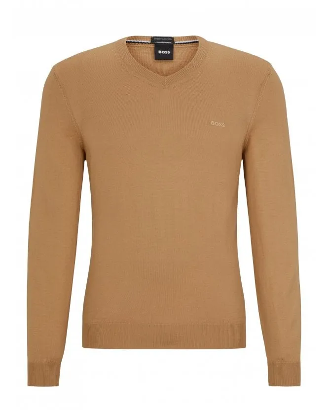 Men's Beige V-Neck Sweaters