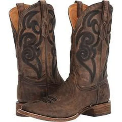 Men's Brown Embroidered Boots