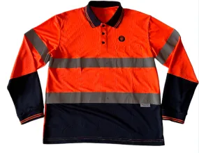 Mens Hi-Vis Taped Long Sleeve Polo Shirt