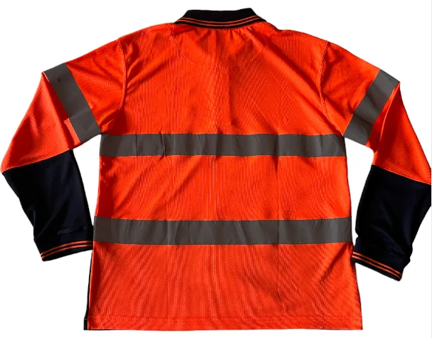 Mens Hi-Vis Taped Long Sleeve Polo Shirt