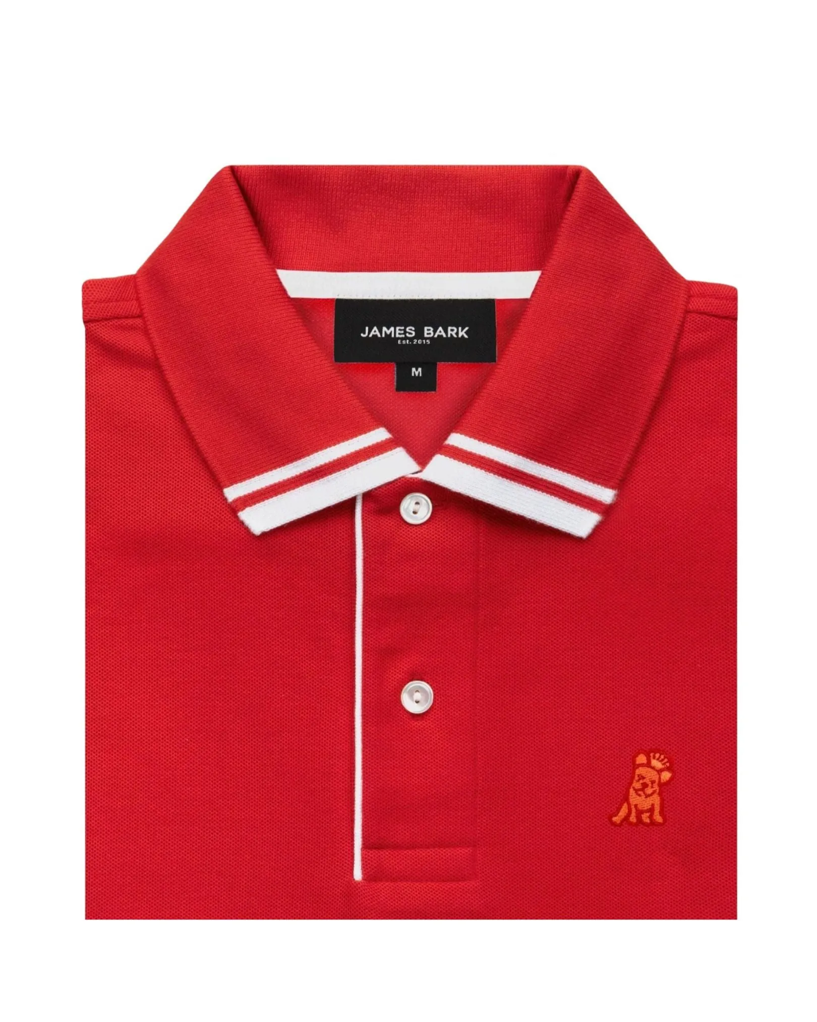 Men's Striped Accents Pique Polo Shirt - Risk Red A206