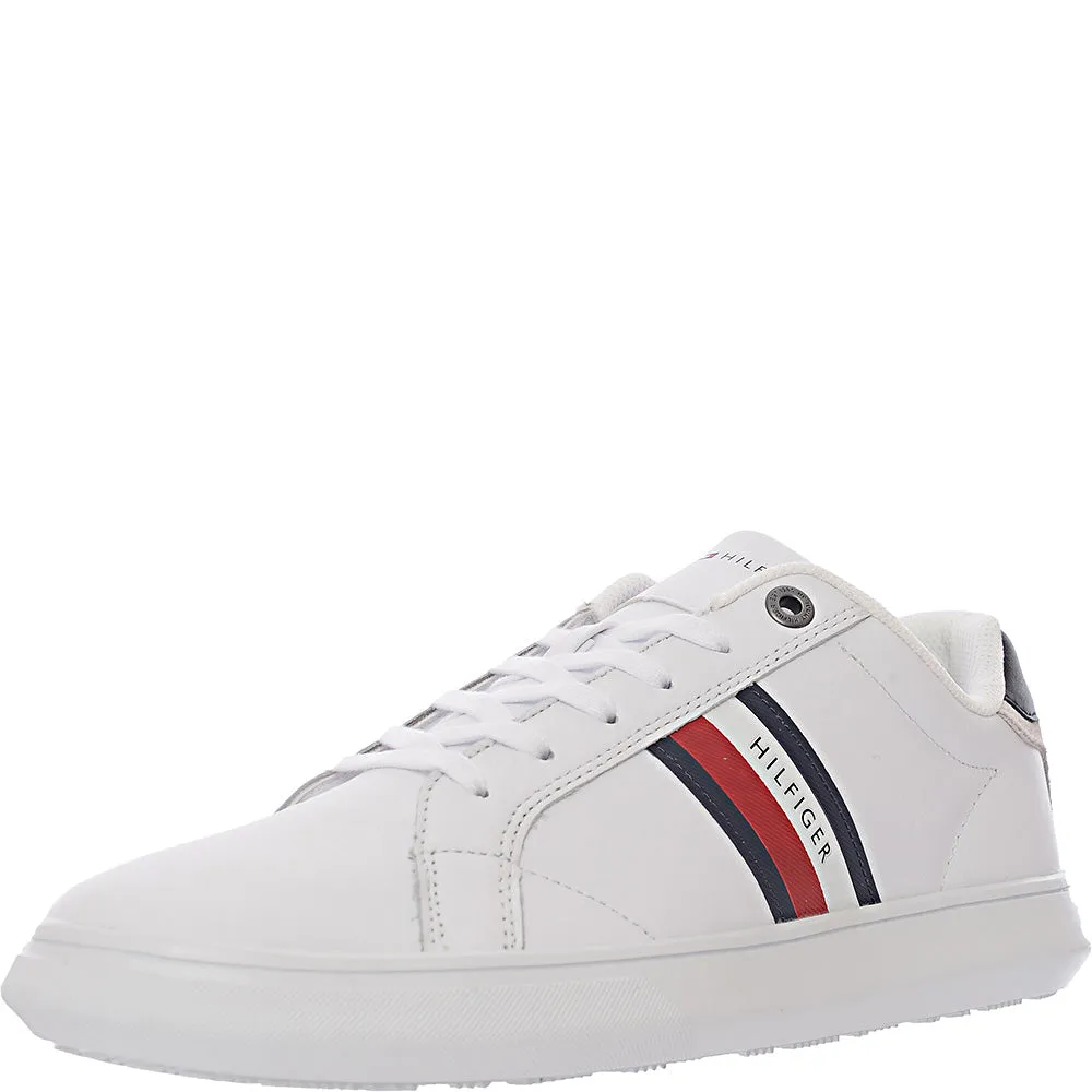 Mens White Tommy Hilfiger Essentials Leather Cupsole Trainers