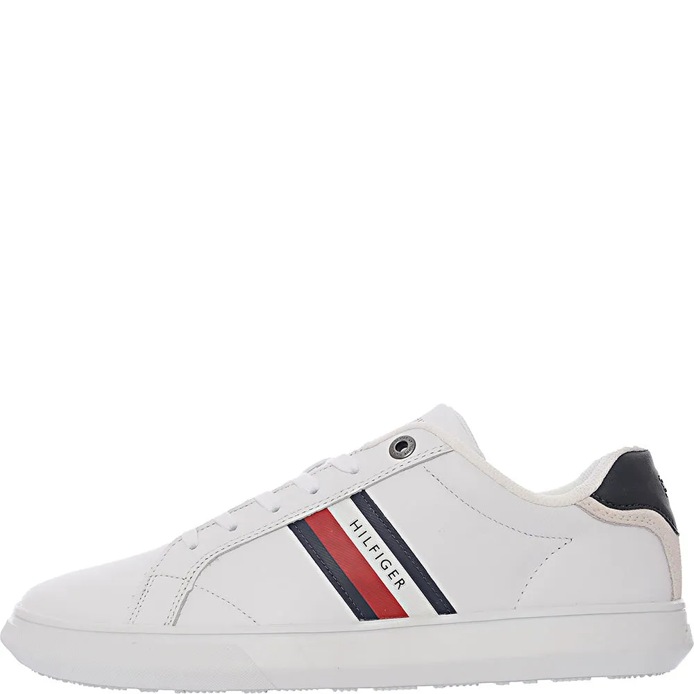 Mens White Tommy Hilfiger Essentials Leather Cupsole Trainers