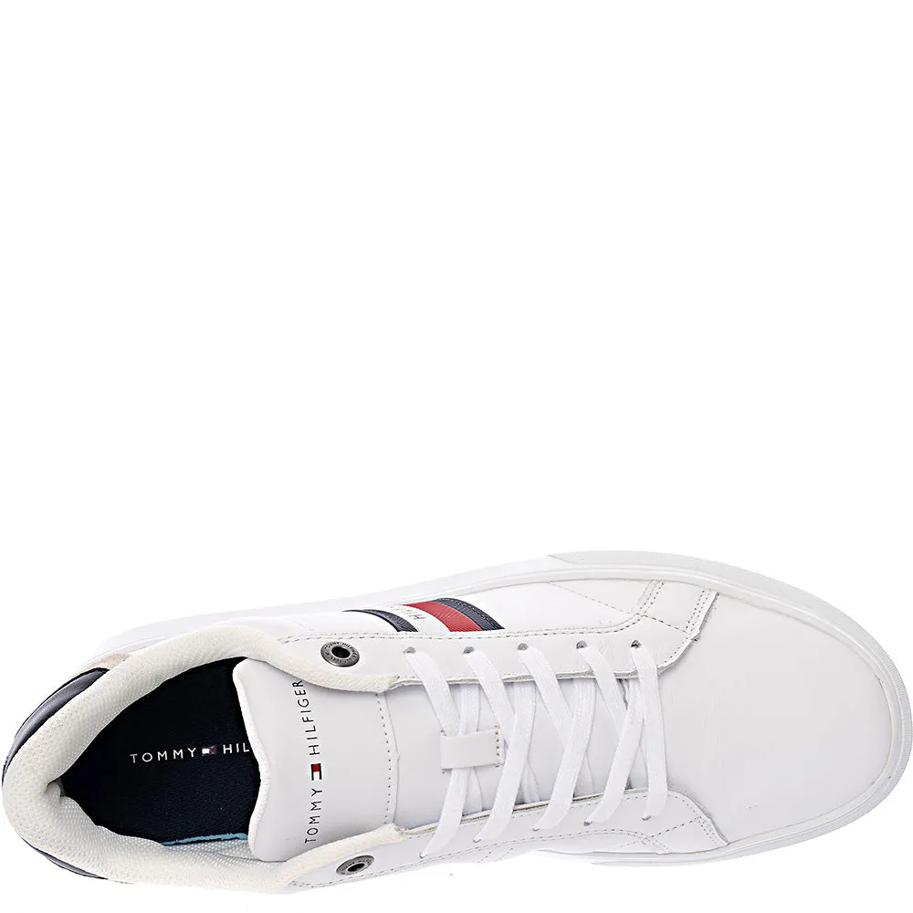 Mens White Tommy Hilfiger Essentials Leather Cupsole Trainers