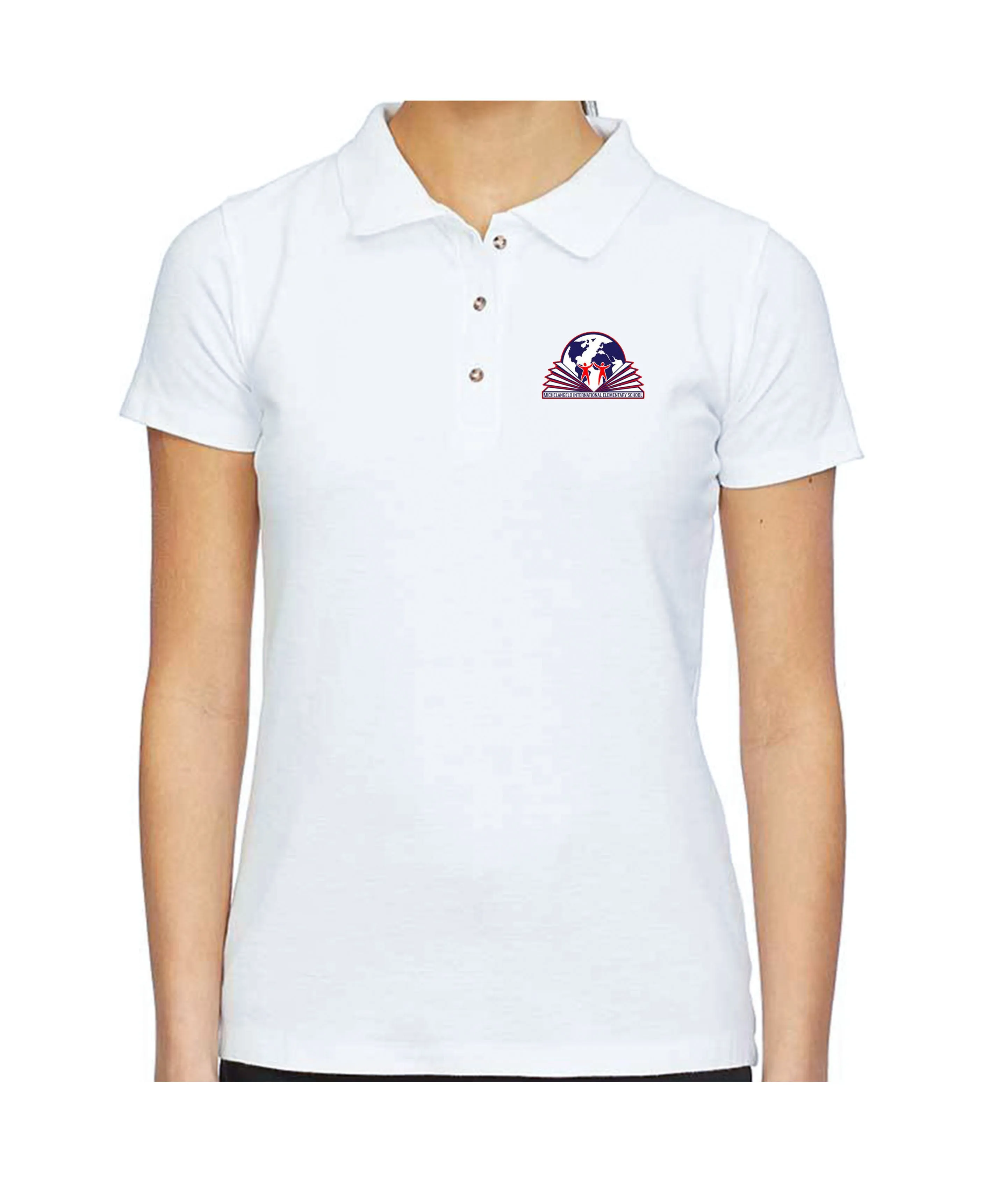 Michelangelo Intl. Girls Polo Stretch Short Sleeve