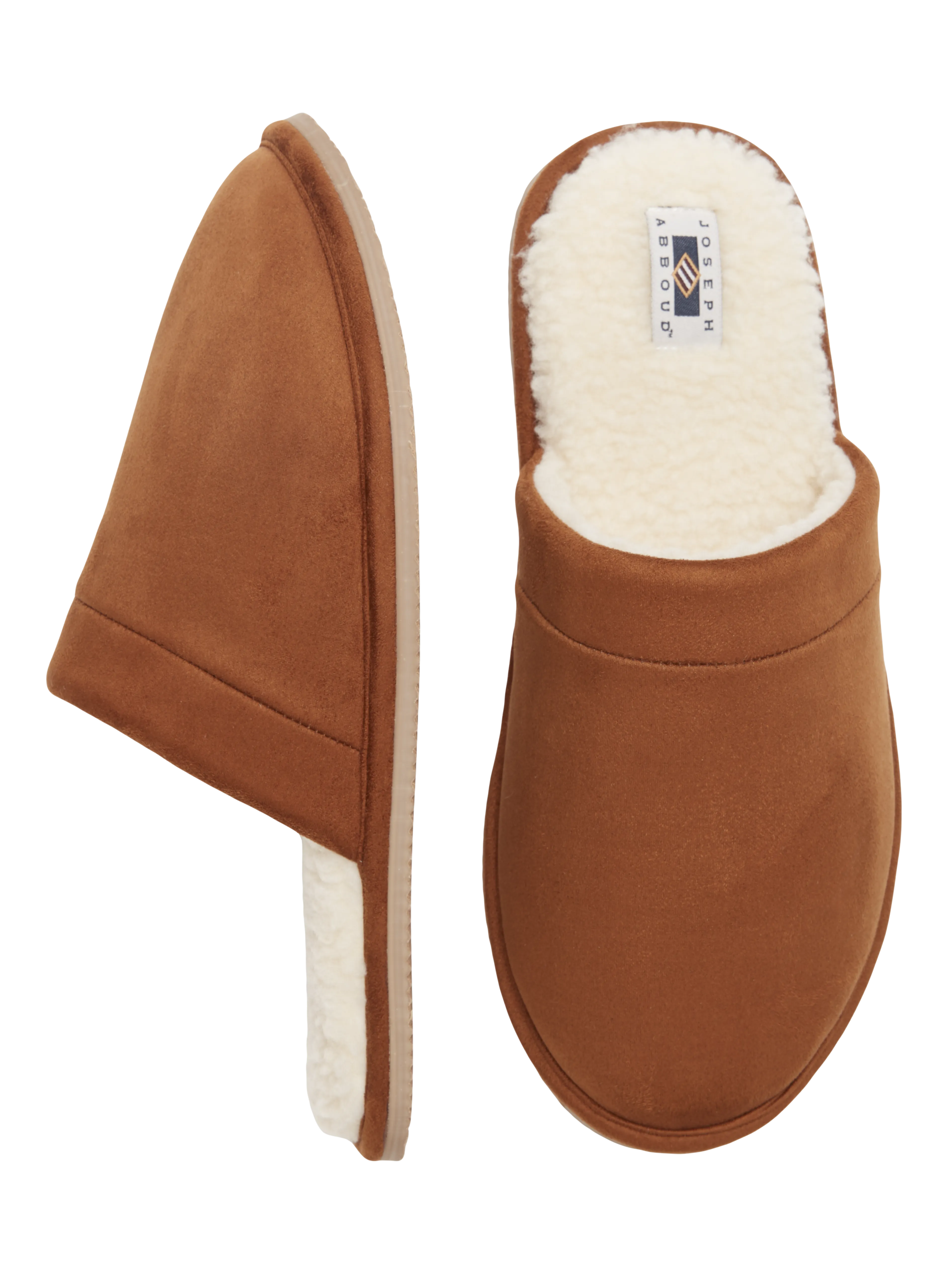 Microsuede Scuff Shearling Slippers