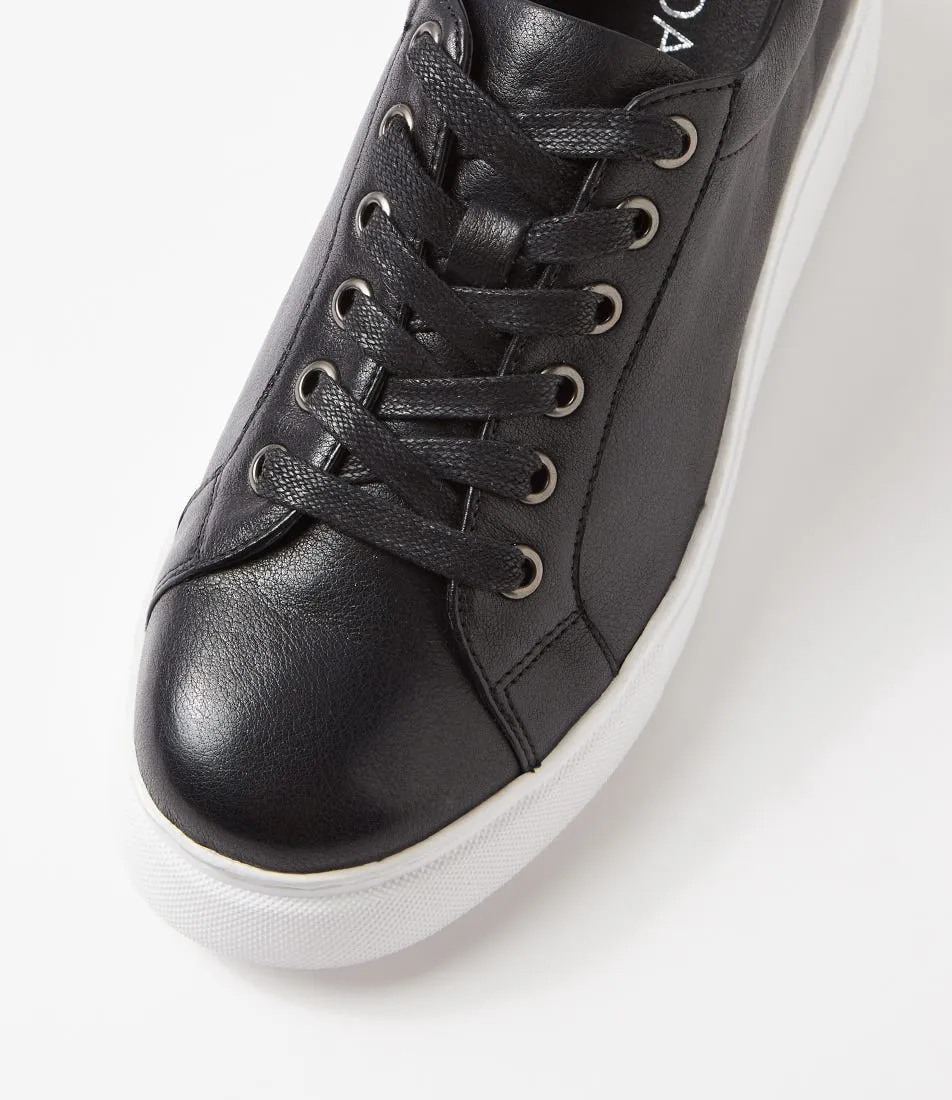 MIDAS Yejer Black White Leather Sneakers