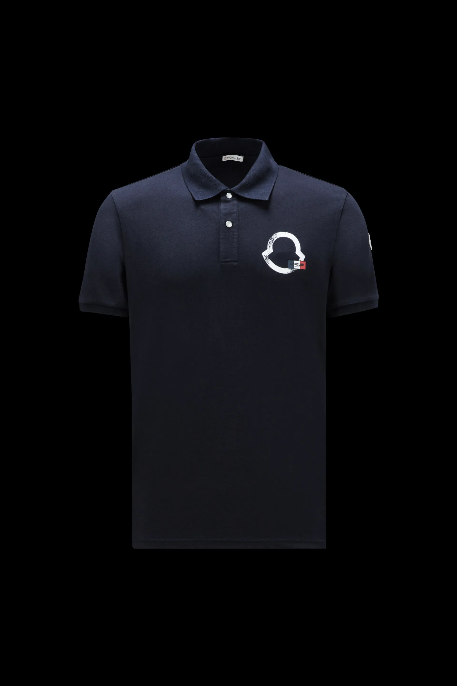 MONCLER Polo Shirt with Logo Outline