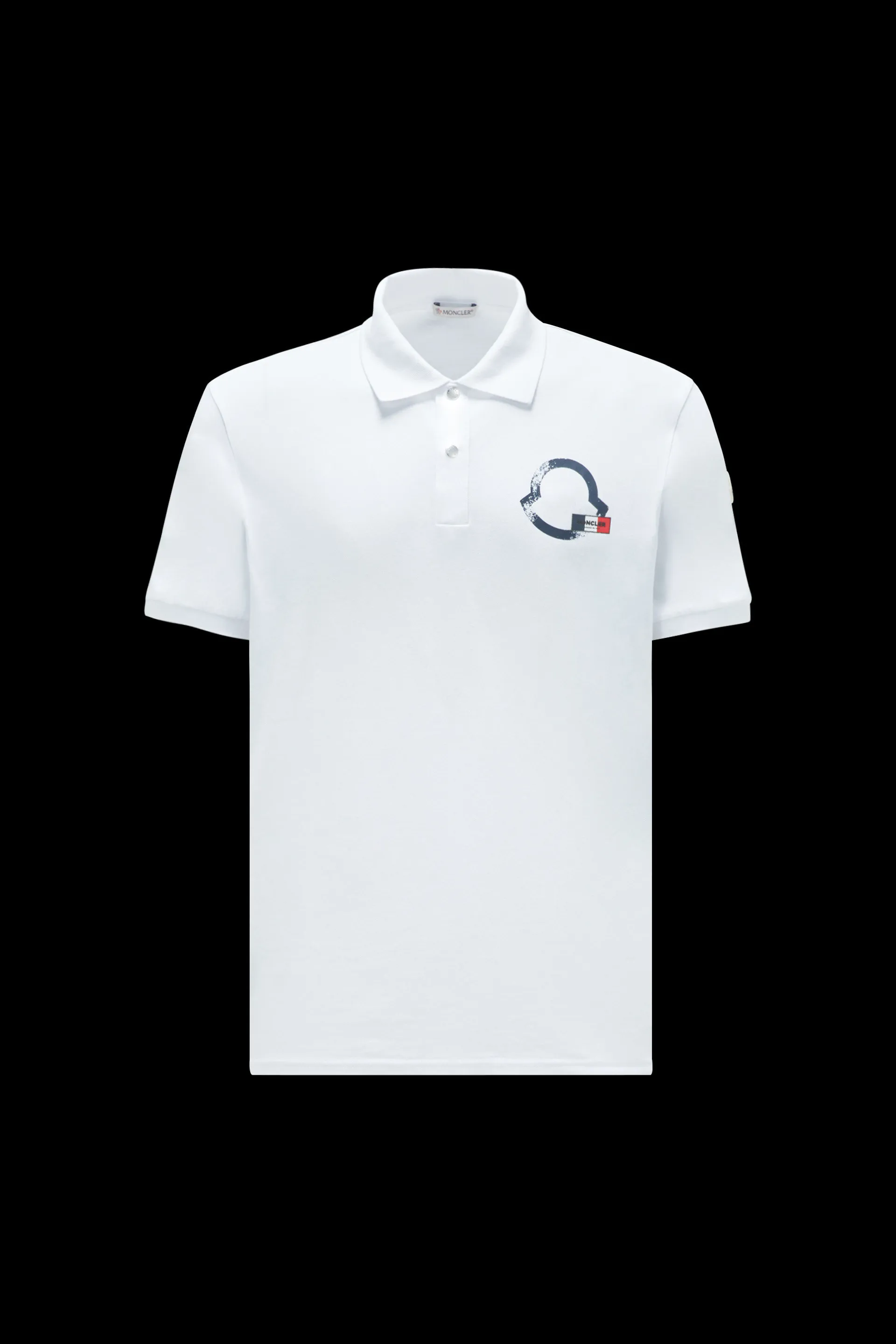 MONCLER Polo Shirt with Logo Outline