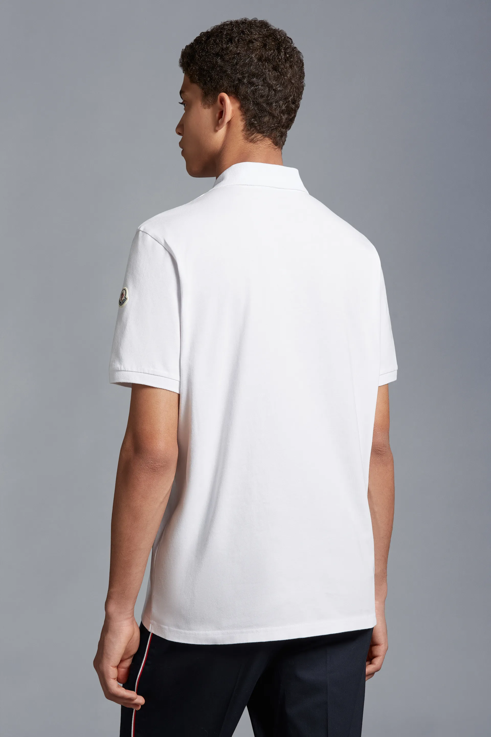 MONCLER Polo Shirt with Logo Outline