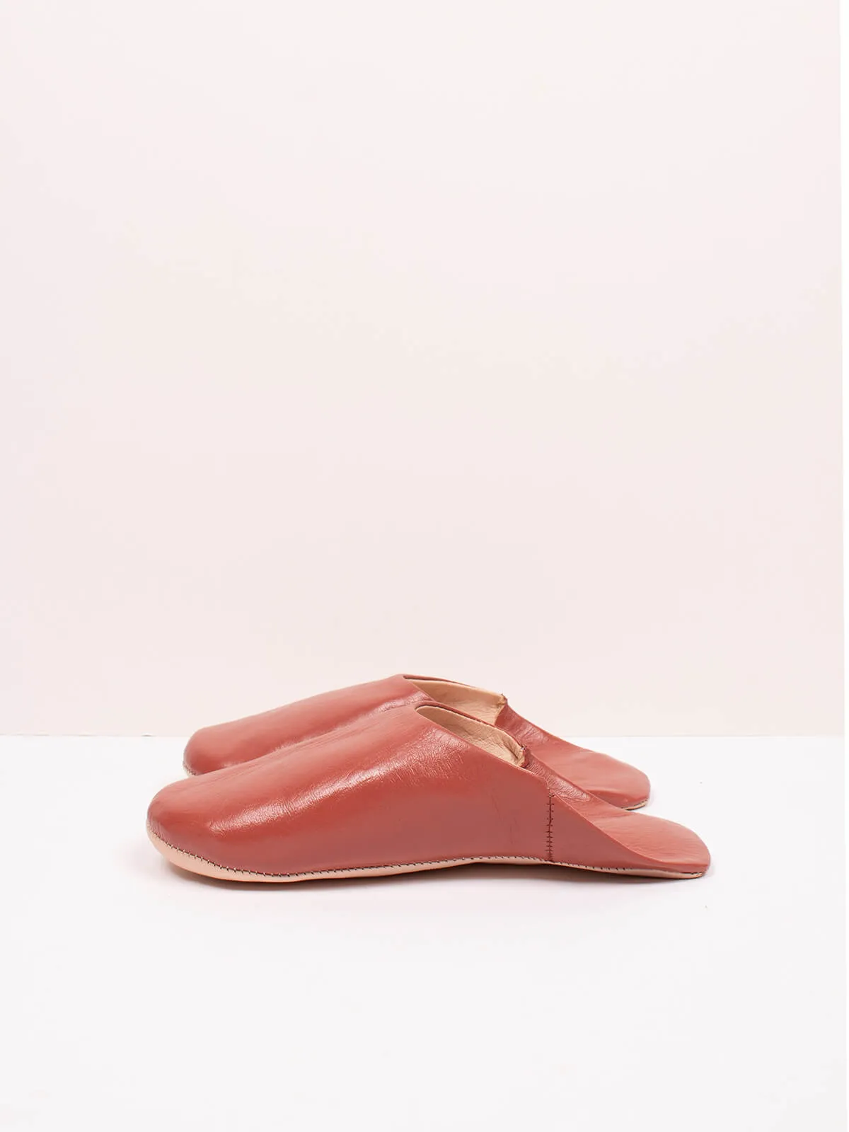 Moroccan Babouche Basic Slippers, Terracotta